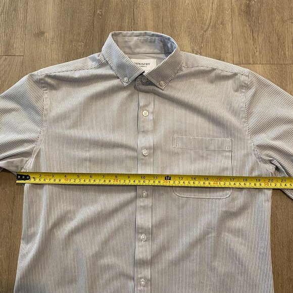 Ministry of Supply - Gemini Knit Shirt - Grey Stripe (Men's M Slim) - Picture 6 of 7